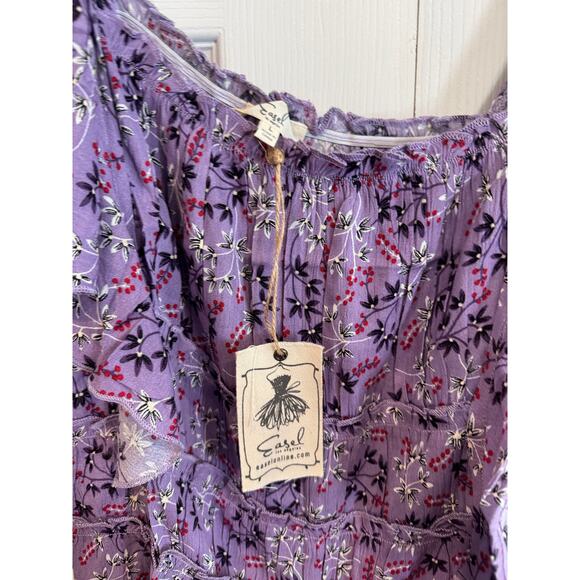 Easel Lavender Floral Ruffle Blouse – NWT – Size Small (Oversized) - Picture 4 of 6